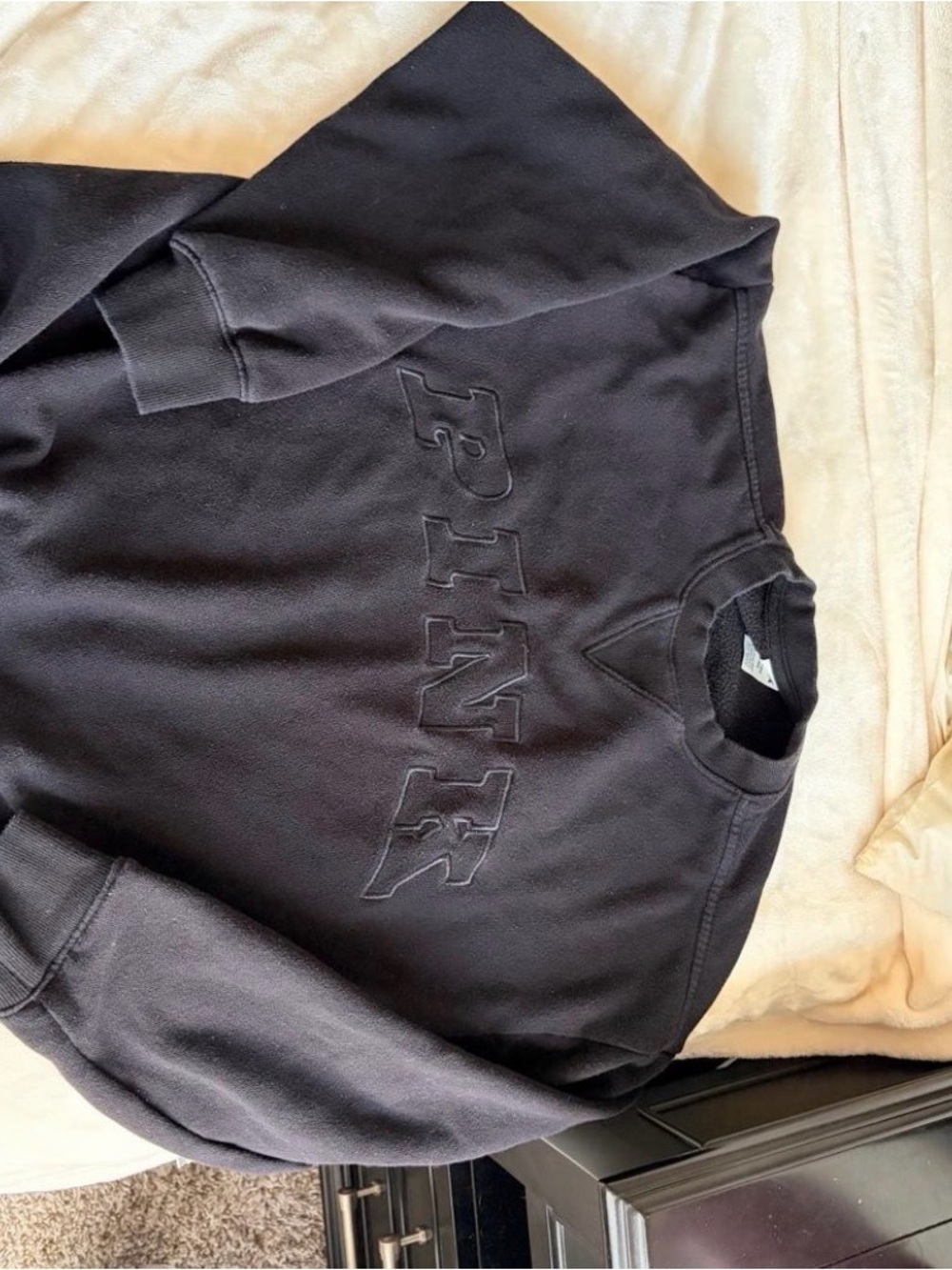 PINK Victoria secret black crew neck